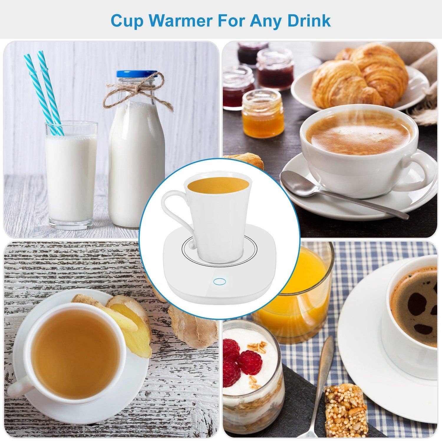 White Coffee Mug Warmer Cup Warmer Auto Shut Off Coffee Tea Milk Electric Heater Pad Office Home Desk Coffee Mug Warmer for wholesale on Faire6