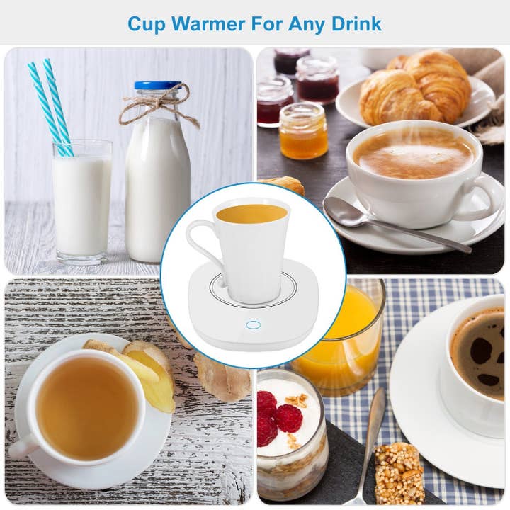 White Coffee Mug Warmer Cup Warmer Auto Shut Off Coffee Tea Milk Electric Heater Pad Office Home Desk Coffee Mug Warmer for wholesale on Faire6