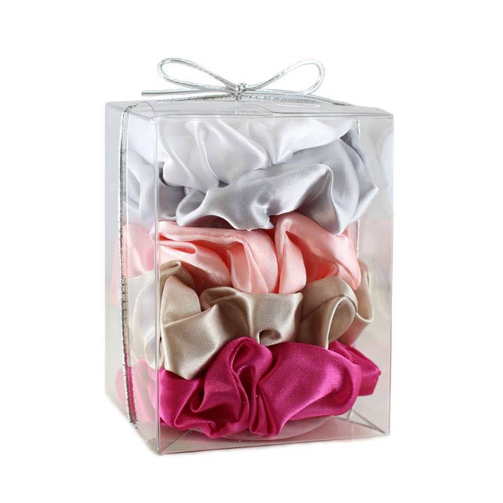 Morning Glamour - Wholesale Scrunchie - Women's - Gift Set 5PK Satin Hair Scrunchies-perfect gift idea