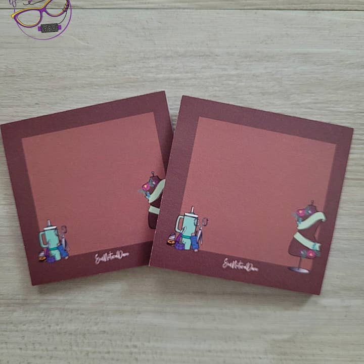 Notas adesivas temáticas de costura Mocha Mousse 3" x 3" por atacado de SewNaturalDane