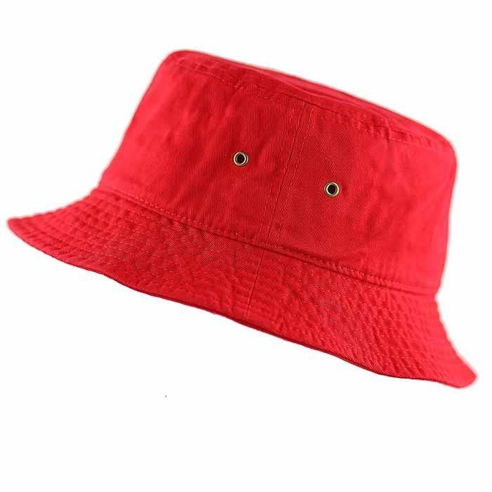 1500_Red - Et stykke ensfarvet spand hat for engroshandel hos Jasper Trading LLC