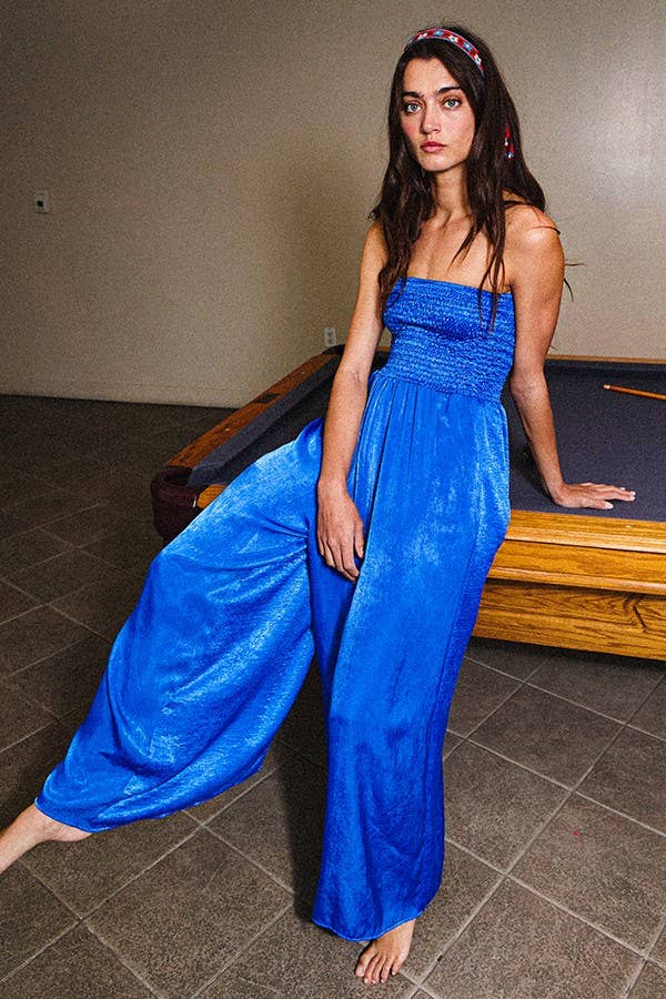 BUCKETLIST INC – wholesale Jumpsuit – Women's – R5177 Wide Legs Smocked Solid Tube Jumpsuit11