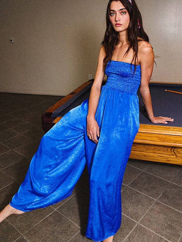 BUCKETLIST INC – wholesale Jumpsuit – Women's – R5177 Wide Legs Smocked Solid Tube Jumpsuit11