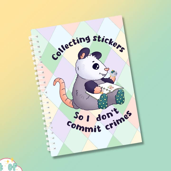opossum reusable stickerbook A5 for wholesale by Art of Xodosch