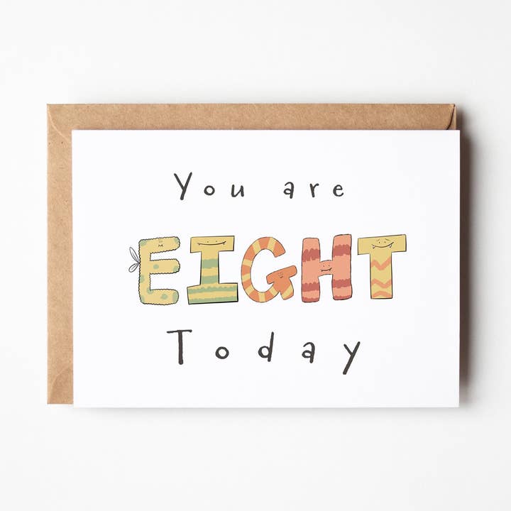 Du bist heute 8 Meilenstein-Geburtstagskarte Grußkarte für den Großhandel von Richard Darani