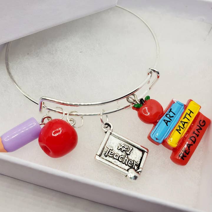 Teacher Charm Bracelet for wholesale by Tots And Tumblers Art