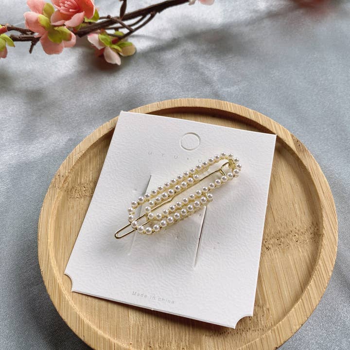 LadyJuneAccessories - Wholesale Hair Clip - Women's - Pearl Hair Barrette | Minimalist Gold Hair Clip | Hair Pin1