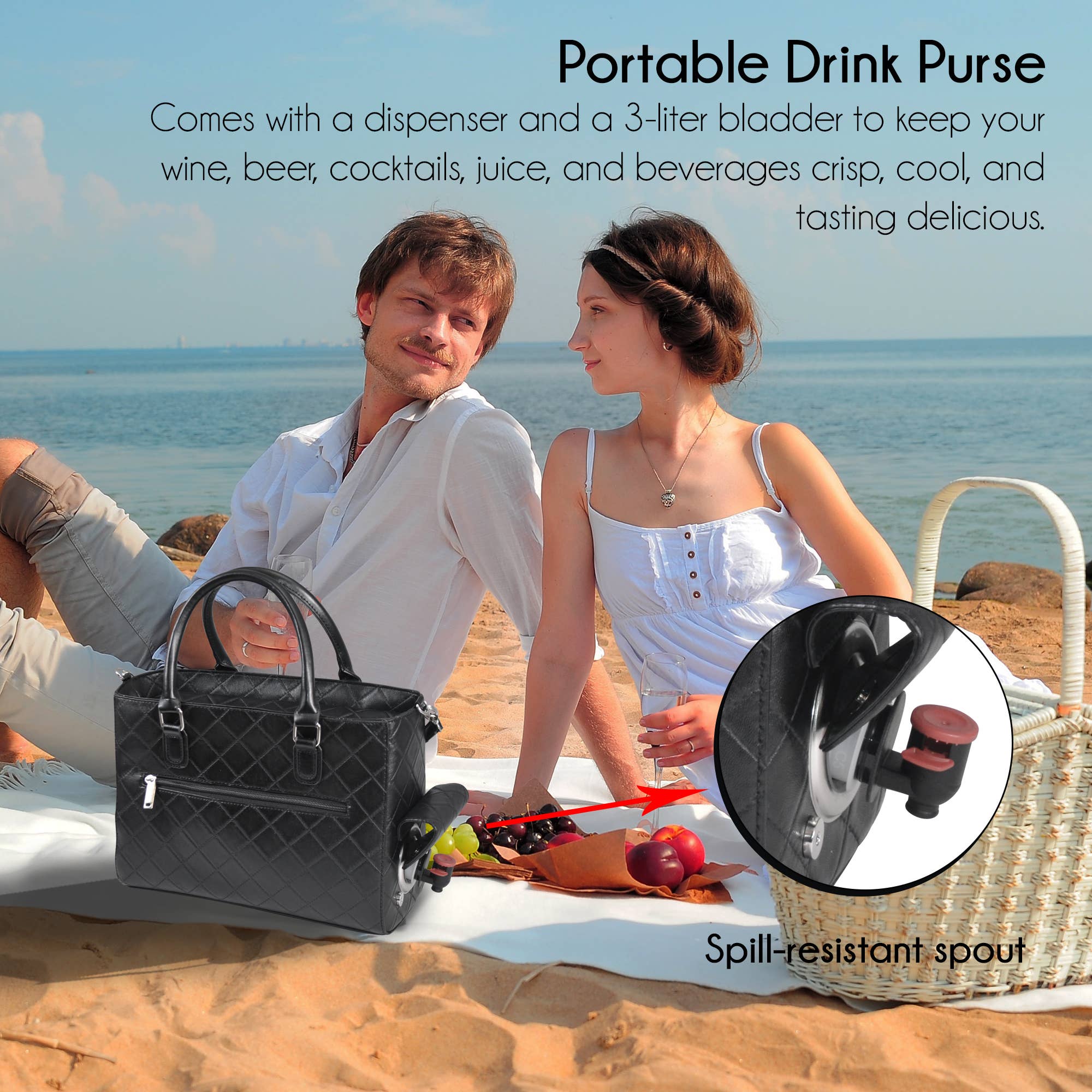 Primeware Inc. - Wholesale Wine Tote - Drink Purse | Insulated Wine Dispenser Classic Design13