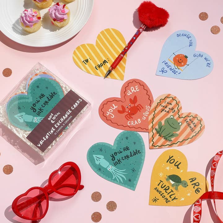Boxade Alla hjärtans dag-kort för utbyte – Set om 12 för wholesale av Paper Protégé