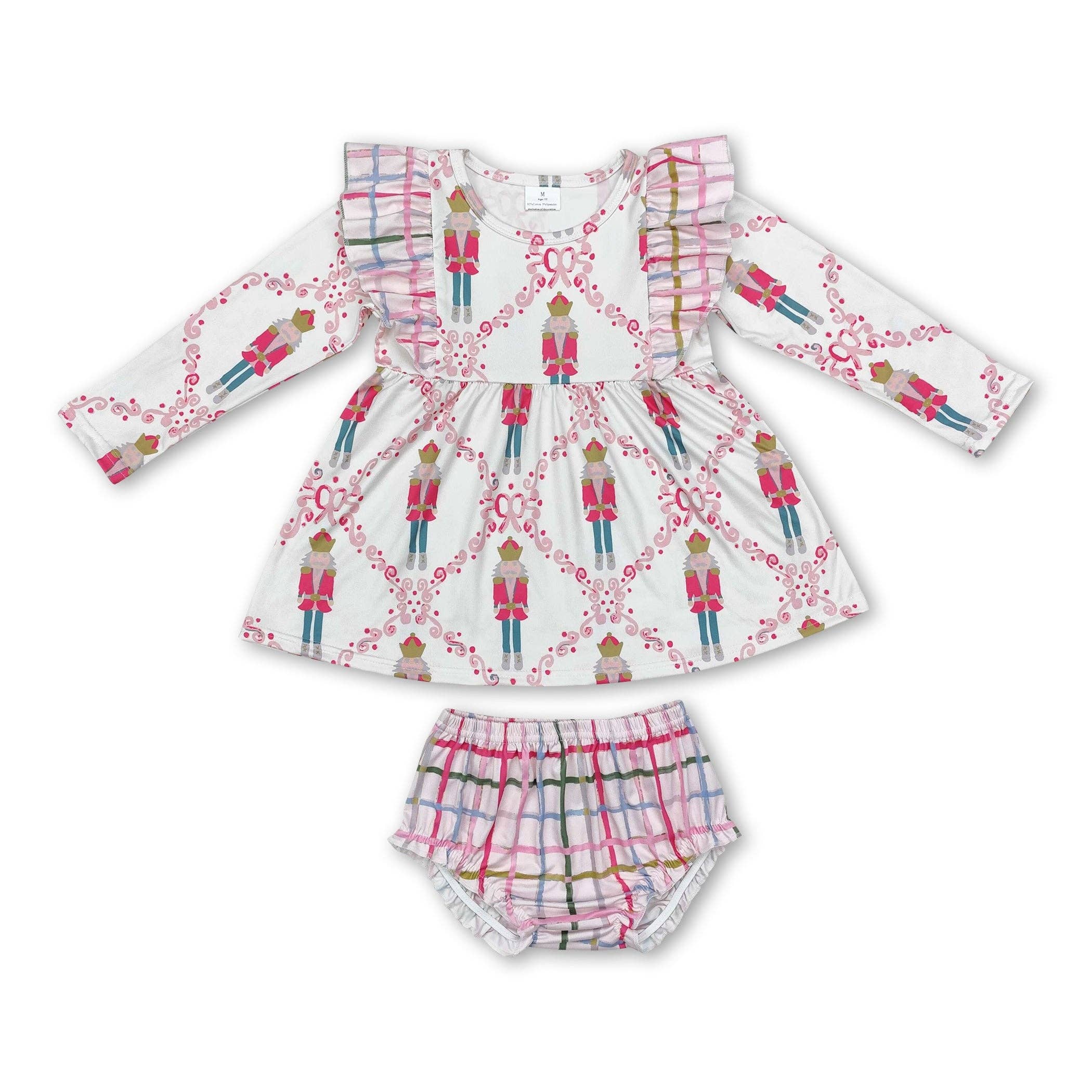 Yawoo Garments - Vente Ensemble de vêtements – bébé - Ensemble de Noël pour filles avec tunique de ballet à carreaux à manches longues0