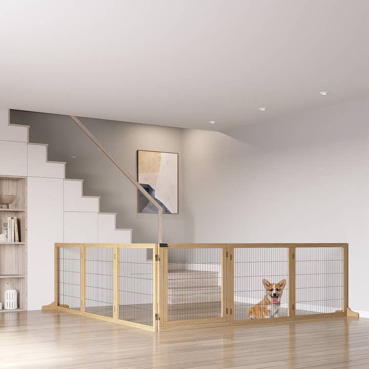 PawHut 170" 6-Panel Wooden Dog Gate - Natural Wood and other Purchase Wholesale laurie gates. Free Returns & Net 60 Terms on Faire trending on Faire.