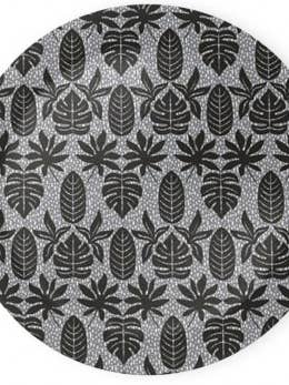 Mono Palms 31cm Round Birch ply bold design Snack Tray for wholesale by Gabrielle Good