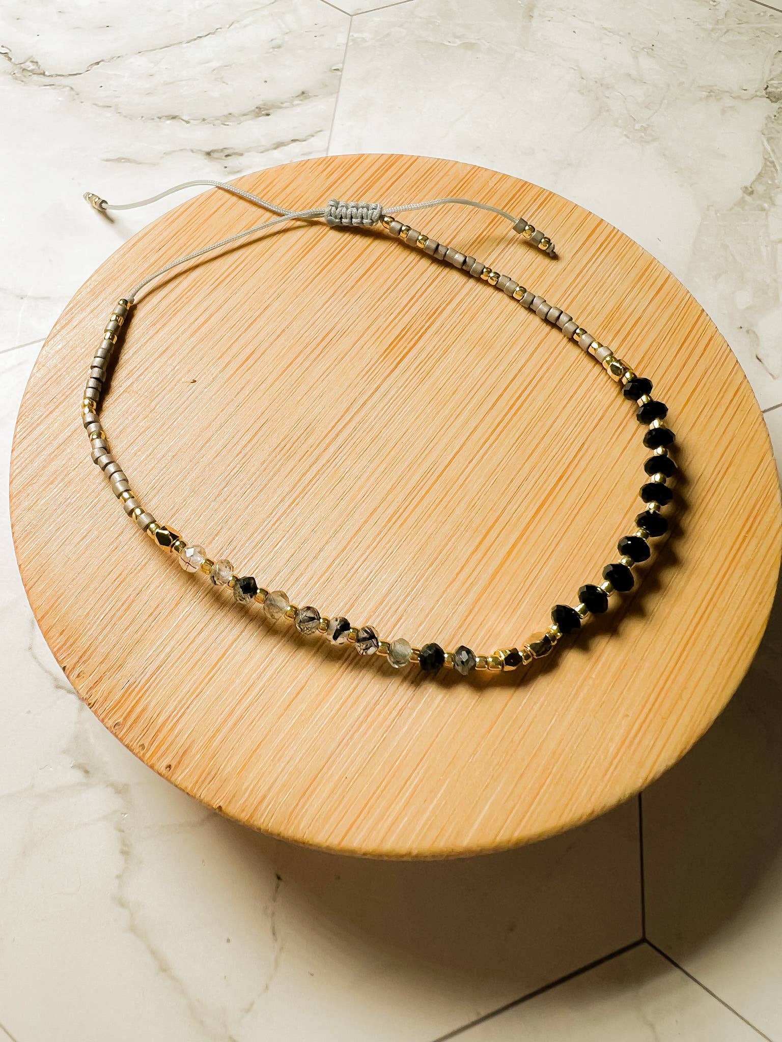 Santore Jewelry Company - Wholesale Beaded Bracelet - Lulu: Gemstone and Seed Bead Thread Bracelet - Adjustable15