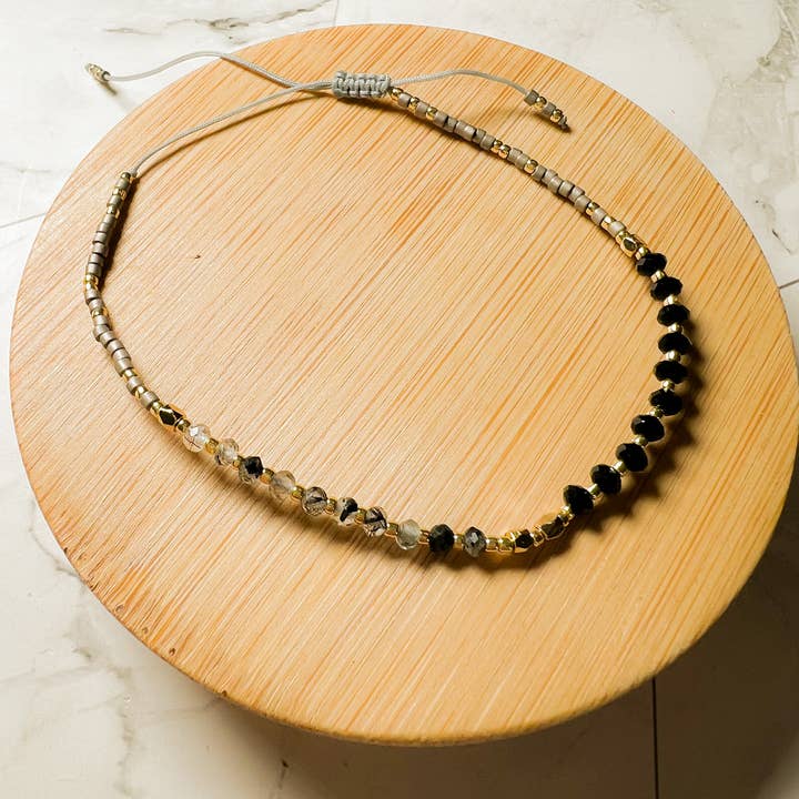 Santore Jewelry Company - Wholesale Beaded Bracelet - Lulu: Gemstone and Seed Bead Thread Bracelet - Adjustable6