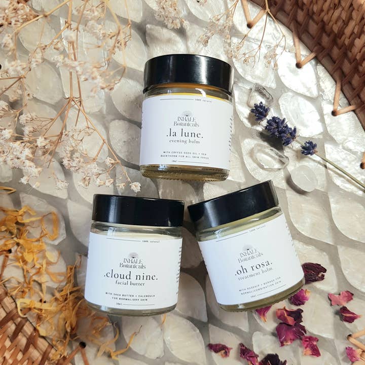 Inhale Botanicals – wholesale Night cream – Cloud Nine Facial Butter for dry skin, 30ml glass jar1