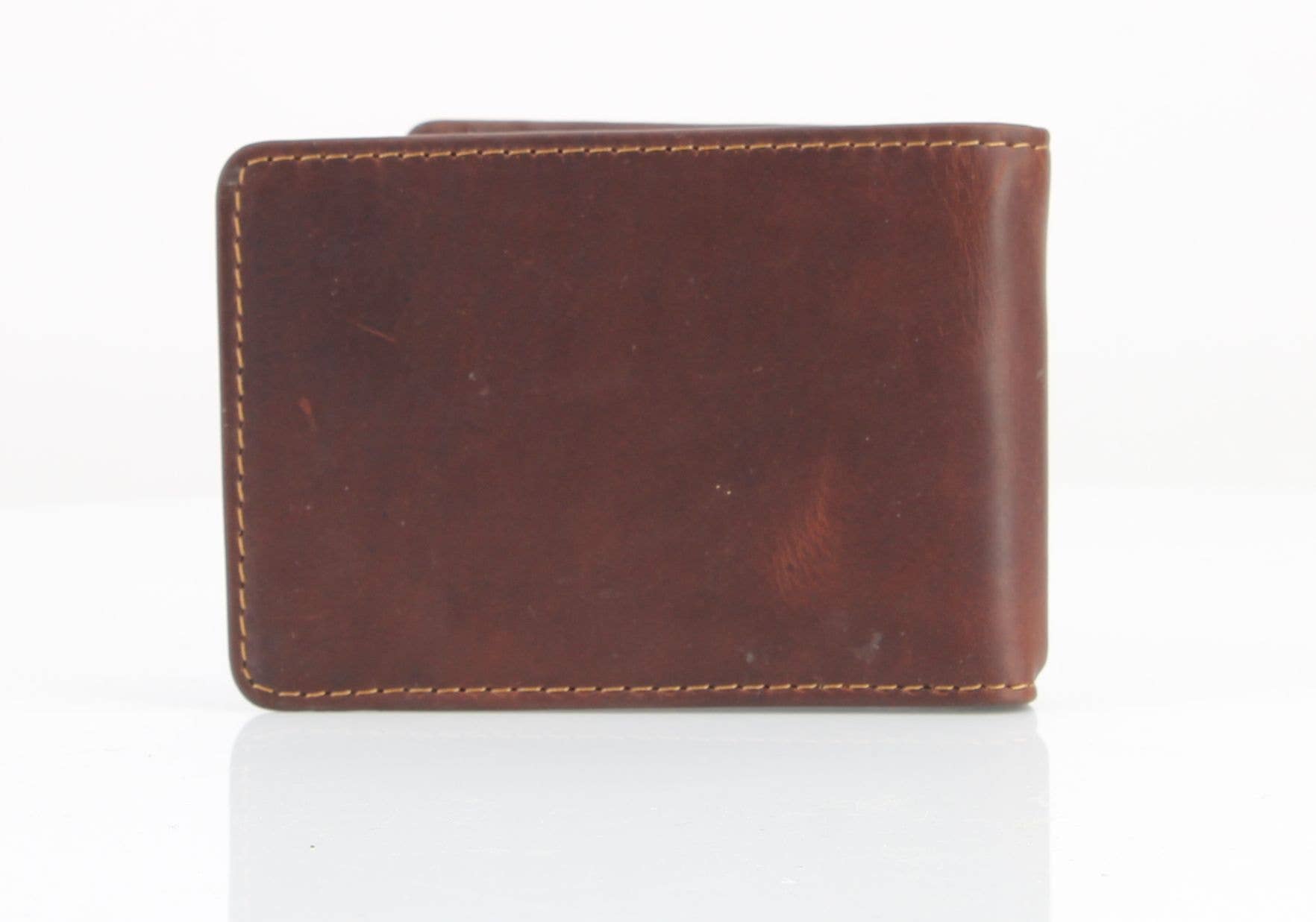 Leather Impressions Inc - Venta al por mayor Cartera - Hombre - Billetera American Bison RFID de piel con clip para billetes, doble pliegue7
