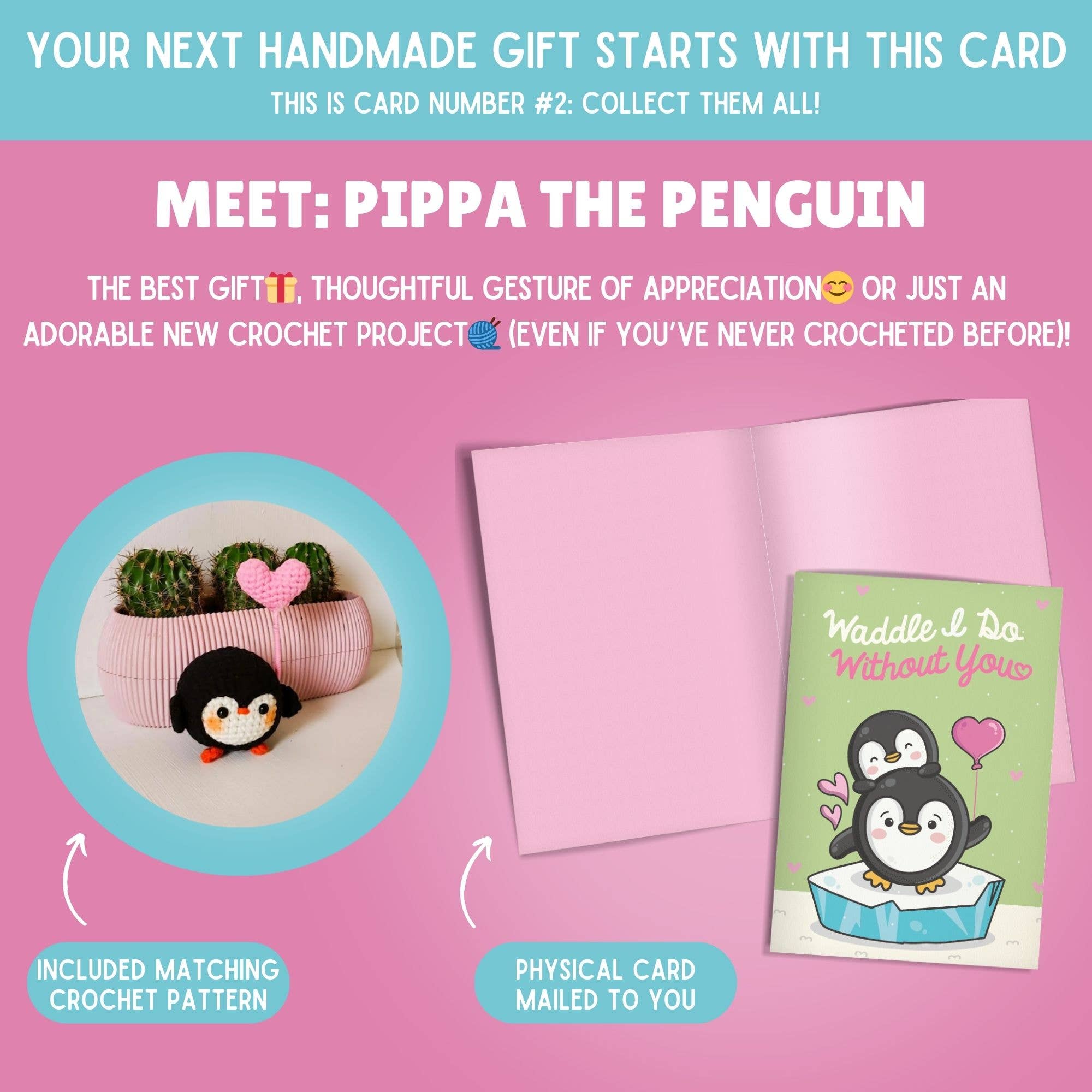 The Kindness Company - Wholesale Love Card - Love Card & Penguin Crochet Pattern1