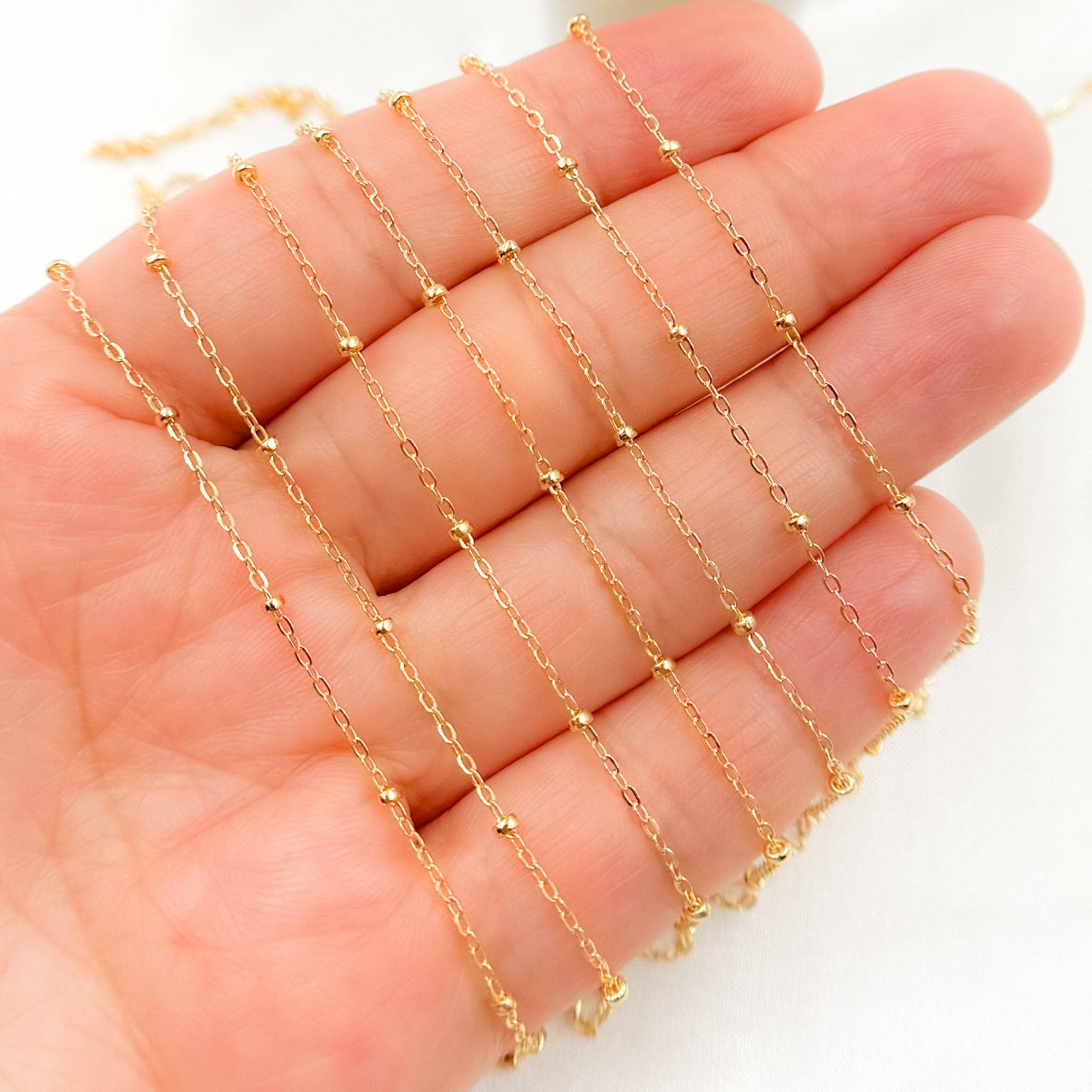 Tresor Jewelry Inc. - Wholesale Link & Chain Necklace - 1104GF. 14K Gold Filled Satellite Chain2