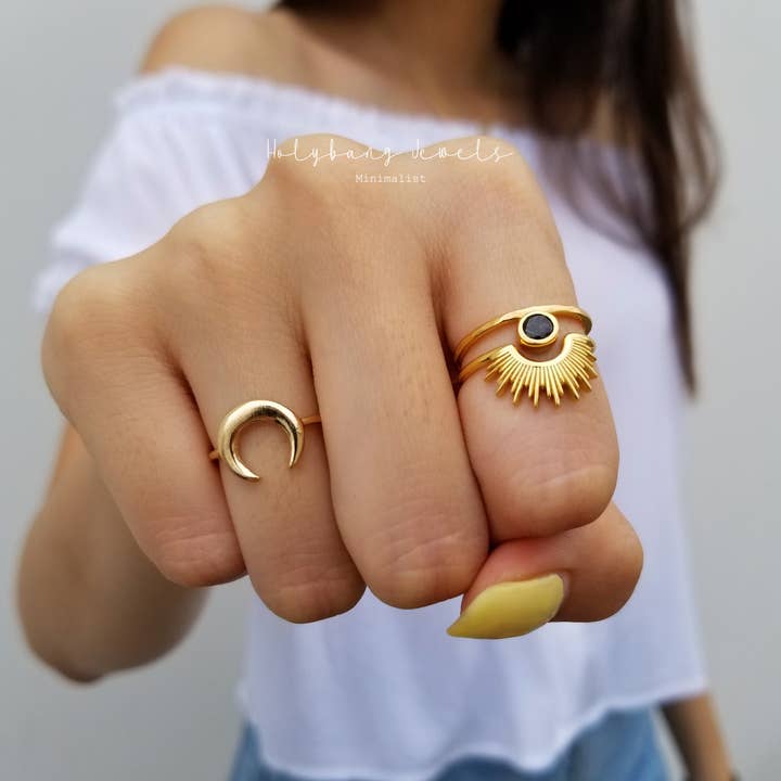 ONYX STACKABLE RING - R-FT1034 for wholesale by HolyBang Jewels