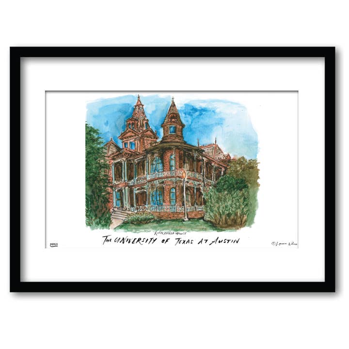 Casa Littlefield de Texas en Austin, Arte enmarcado para pared 16" x 20" para venta al por mayor de Indigo Falls