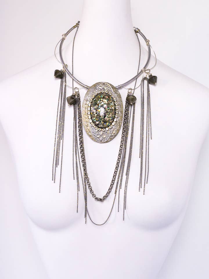 Smykker, Håndlavet Halskæde-Fejring-Statement-OOAK-USA for engroshandel hos A Silk Purse