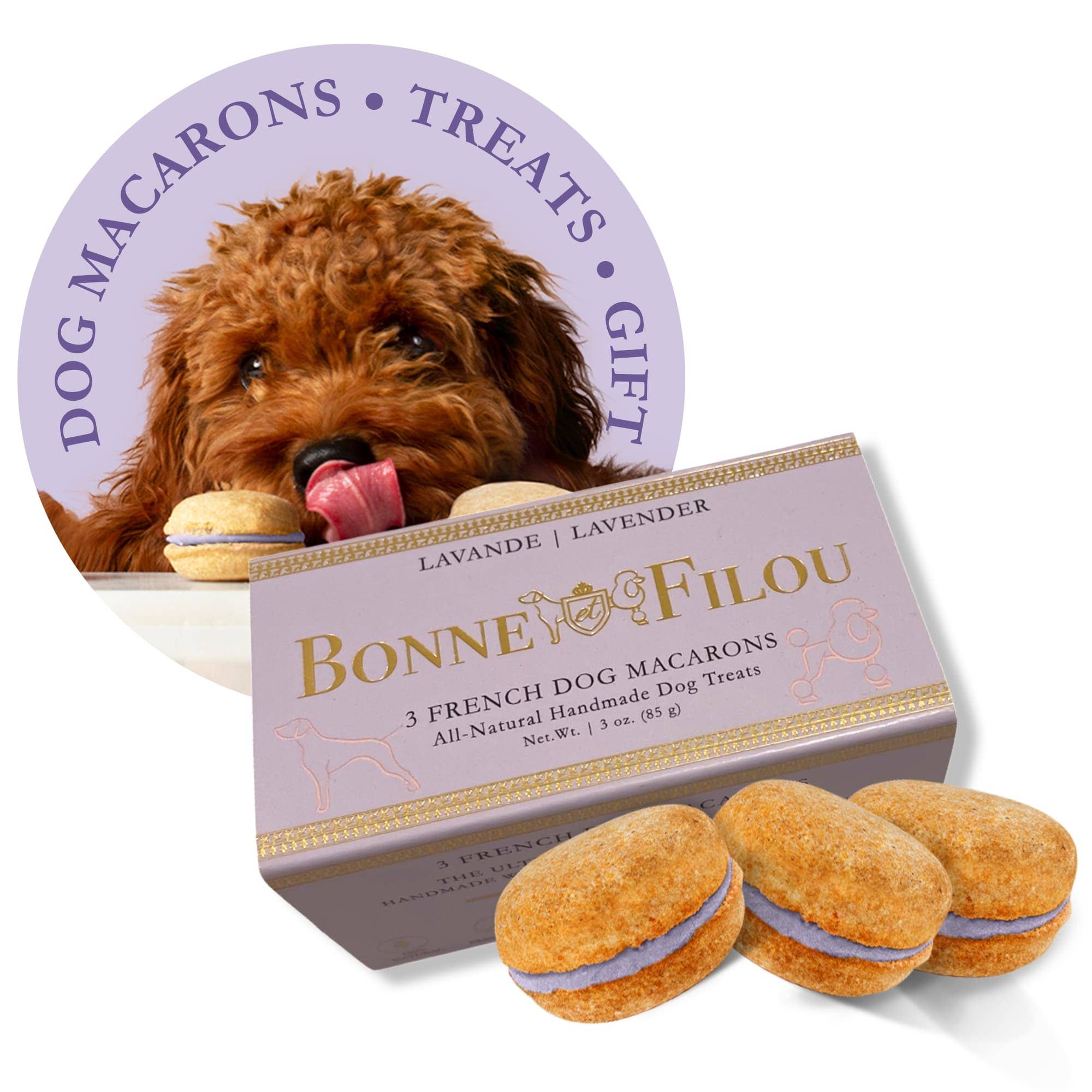 Bonne et Filou - Vente Friandises – chien - Macarons pour chiens | Cadeaux pour chiens (lot de 3)7
