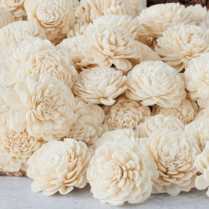 Marigold (sola wood flowers) - 100 Pack - 1.5 Inches for wholesale by Oh You're Lovely