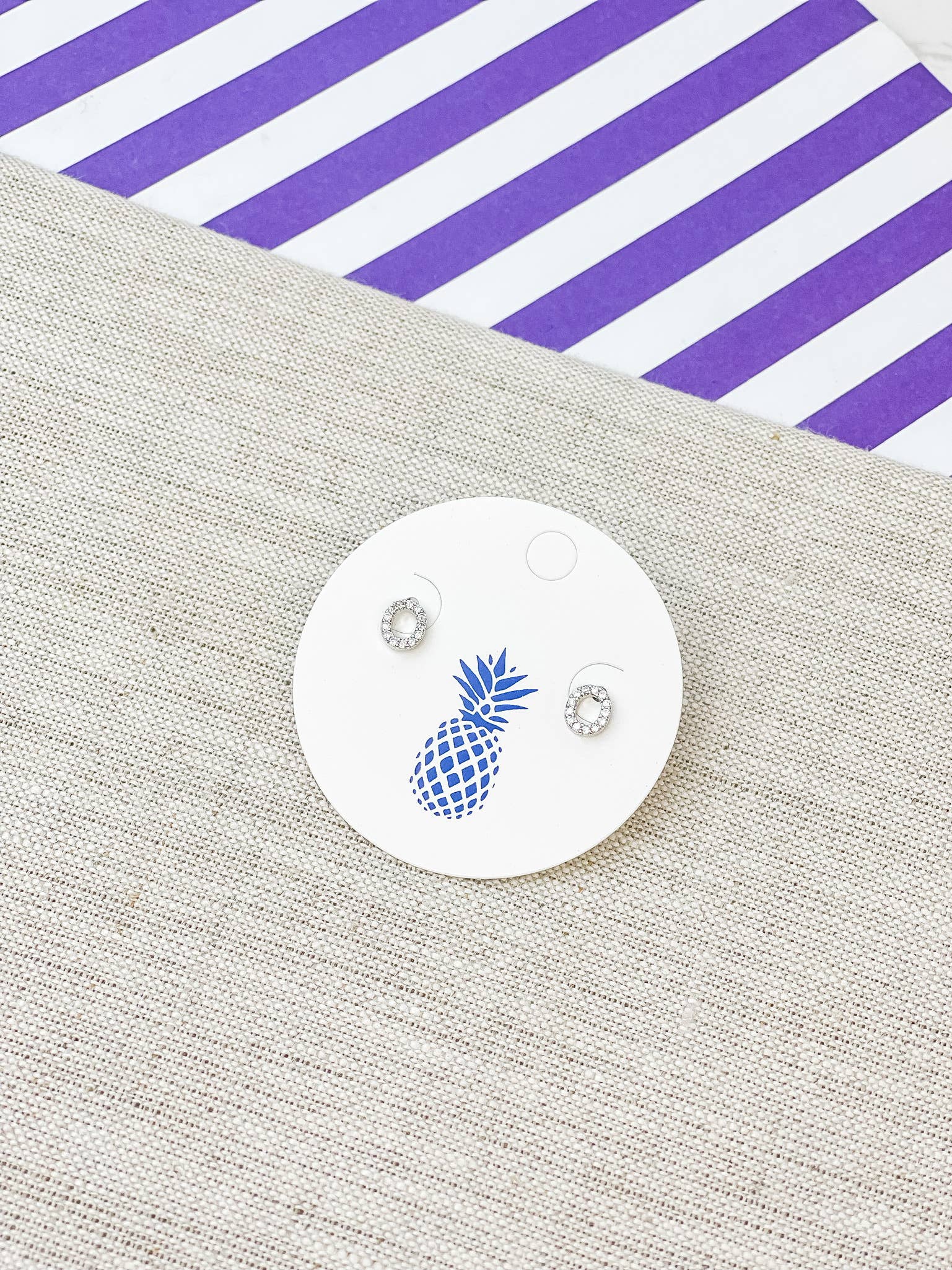 Prep Obsessed Wholesale - Wholesale Stud/Post Earrings - Cubic Zirconia Initial Stud Earrings- White Gold13