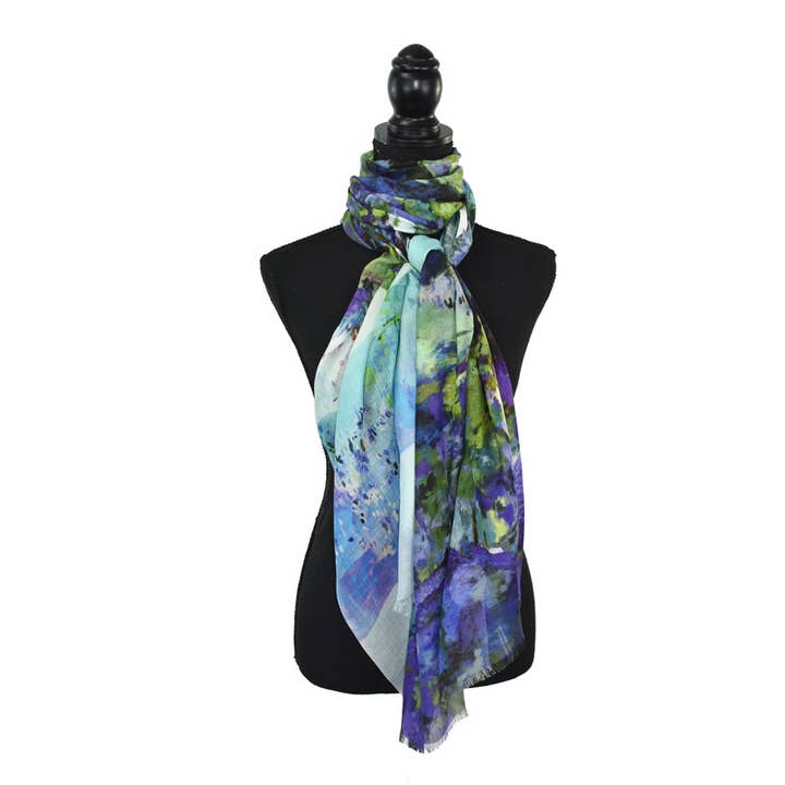 Dupatta Designs - Vendita all'ingrosso Sciarpa - Donna - Sciarpa con paesaggio pittorico incantato2