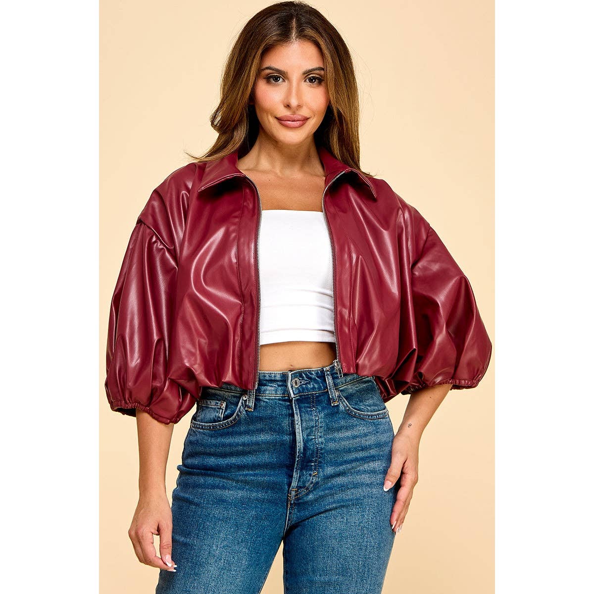 Black Pearl Clothing - Wholesale Jacket - Women's - CITY EDGE CROPPED PU PLUS JACKET9