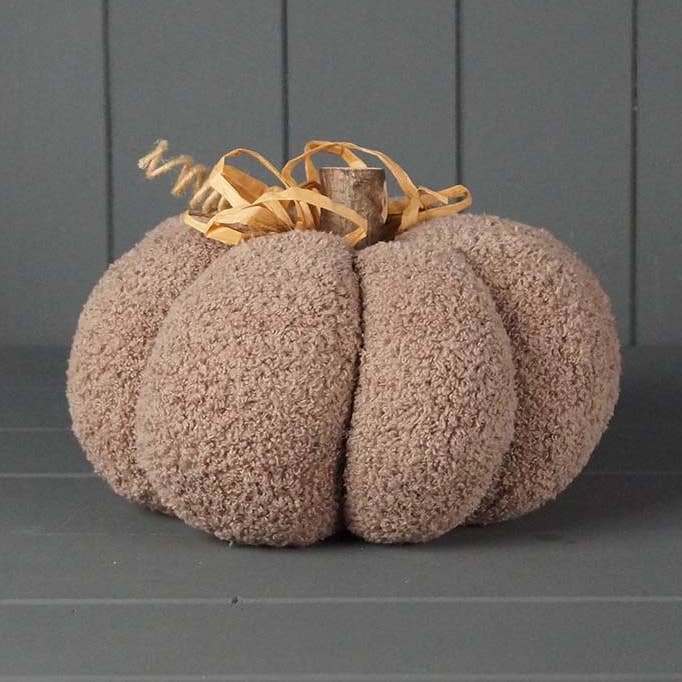 Satchville - Wholesale Decoratief beeldje - Beige stoffen pompoen0