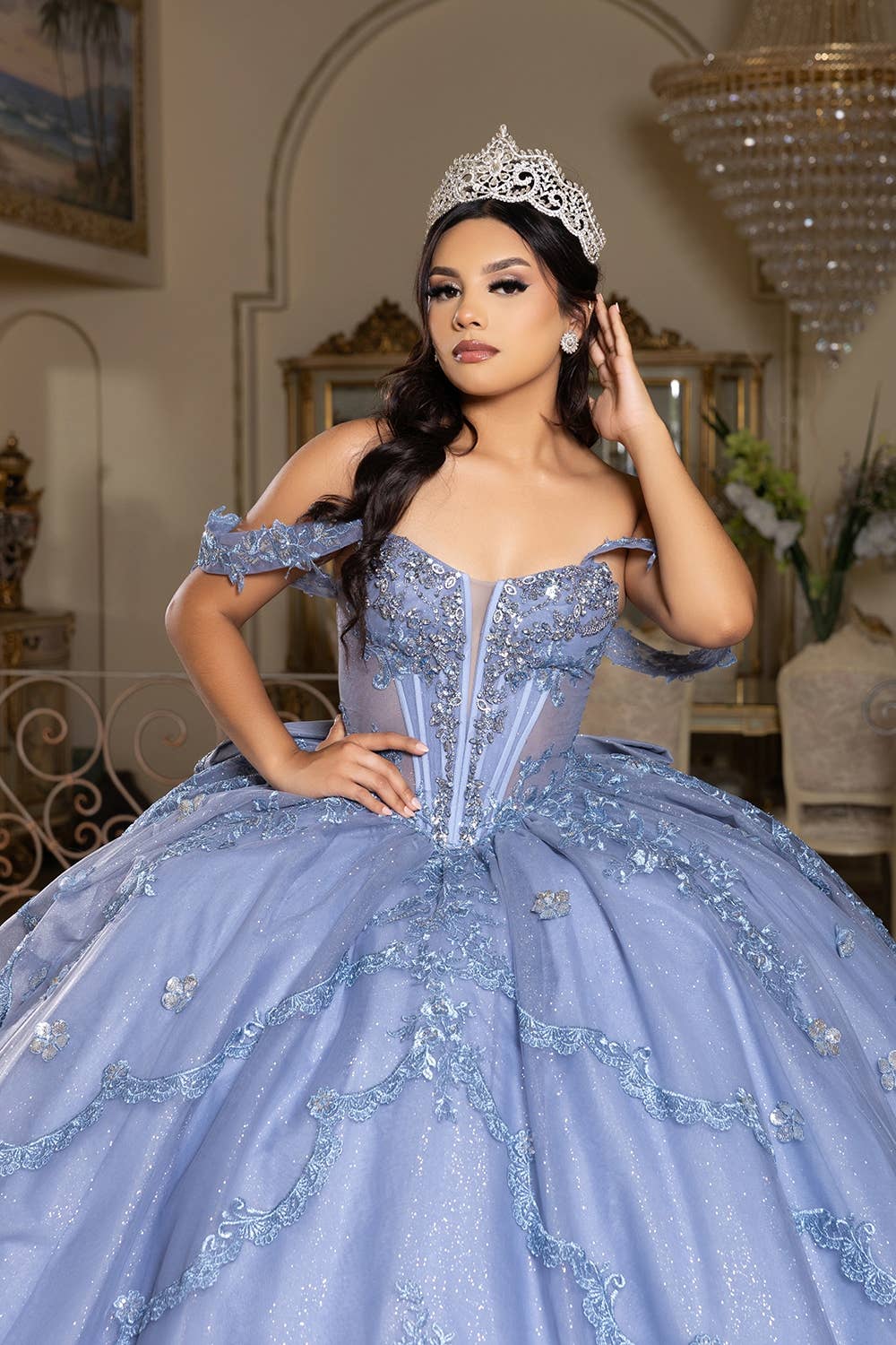 Babyfox Apparel - Wholesale Gown - Women's - Off the Shoulder Embellished Quinceanera Ball Gown8