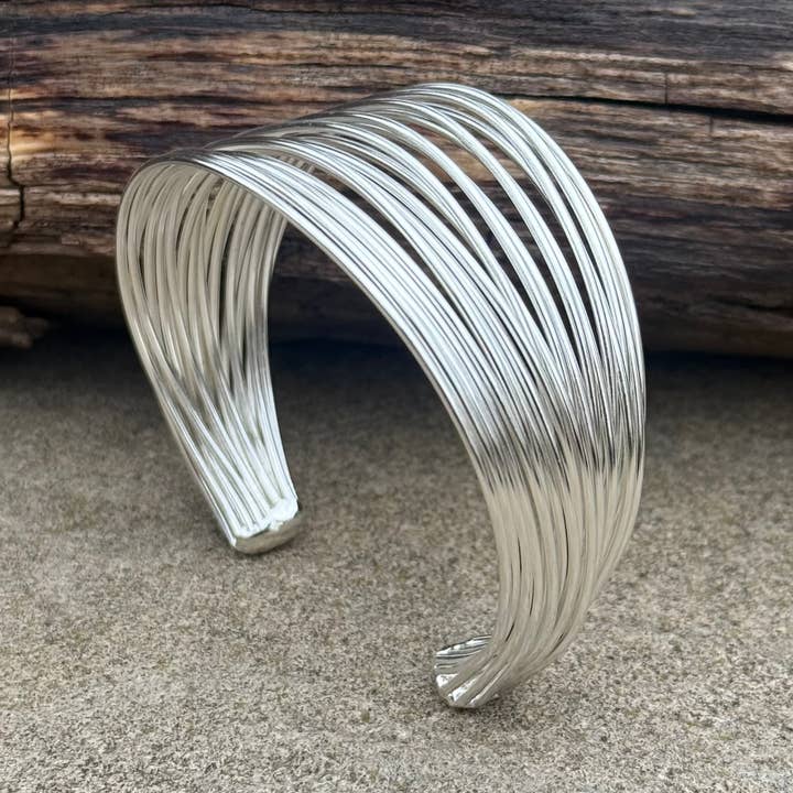 Handcrafted Wire Cuff Bracelet Vintage Hippie Gypsy Ethnic for wholesale by Lungta Imports