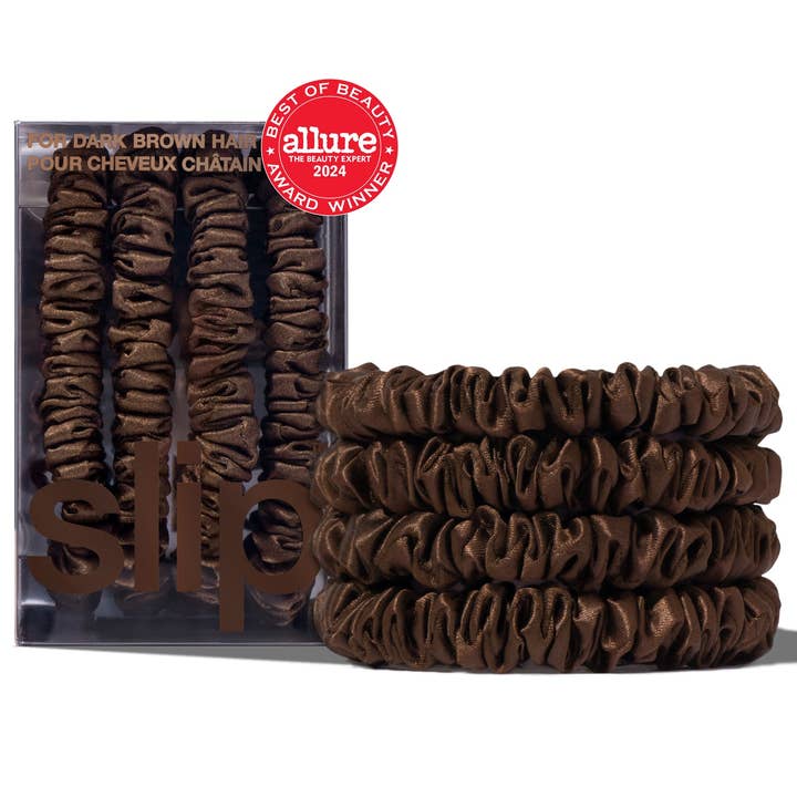 Back to Basics Dark Brown Skinny Scrunchies for wholesale by Slip
