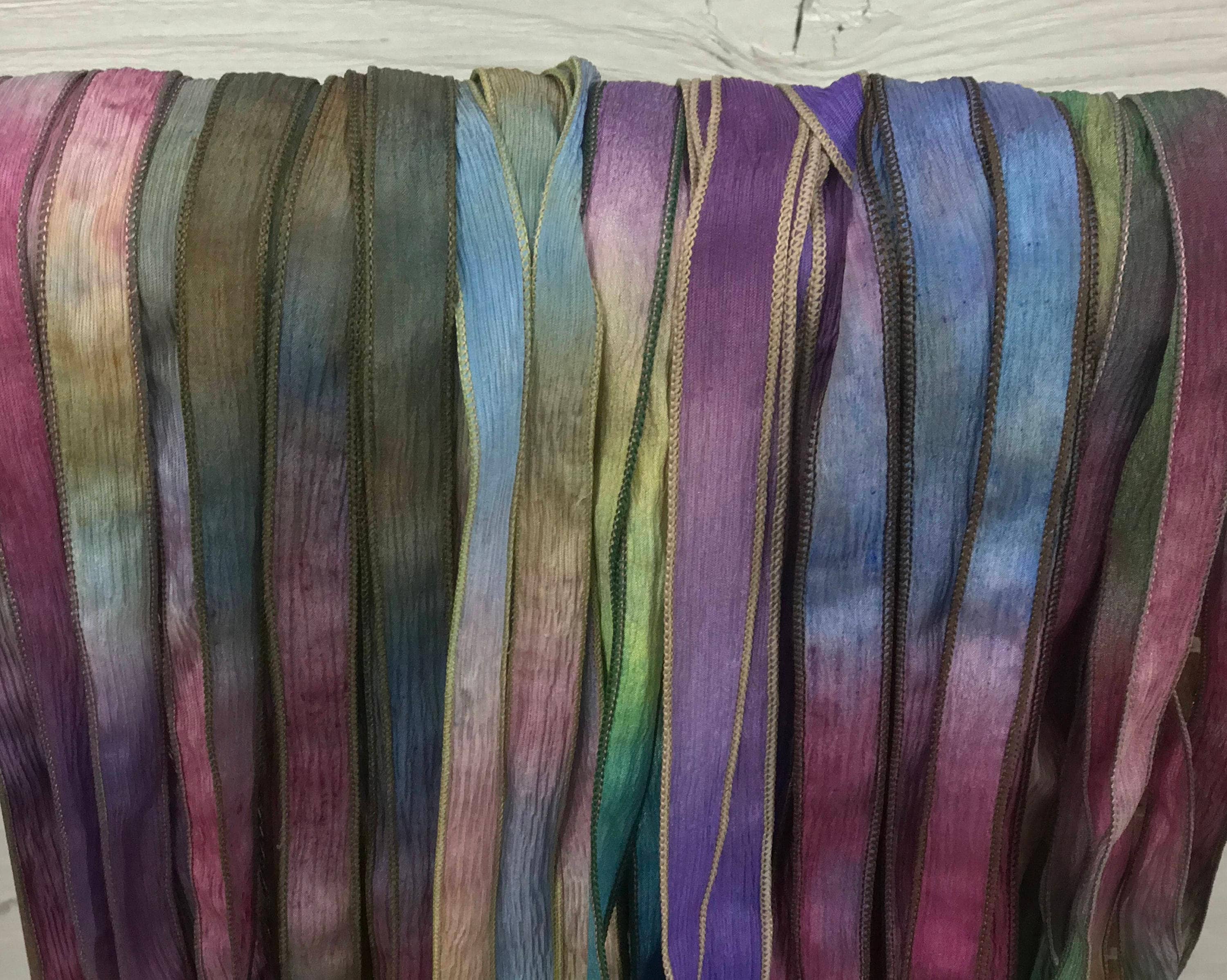 Lavender Beads - Wholesale Woven/Braided Bracelet - Lavender Wrap Bracelet, Purple Glass Flower, Adjustable Silk9