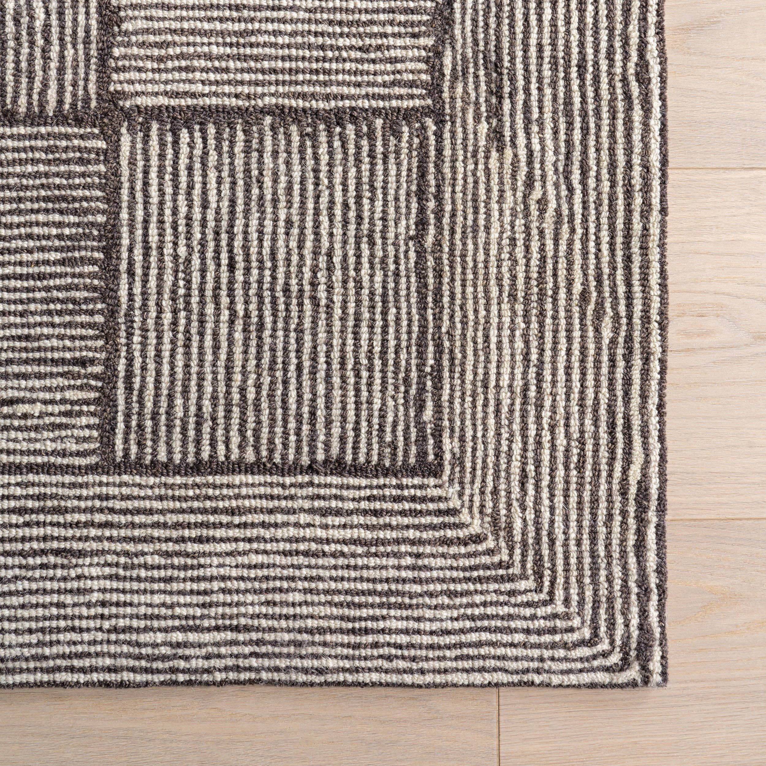 Dark Brown Milo Tiled Wool Area Rug for wholesale on Faire5