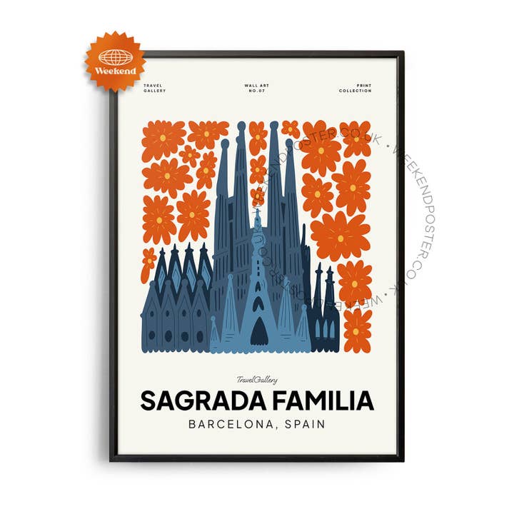 Póster del Monumento de la Sagrada Familia de Barcelona para venta al por mayor de Weekend Concept