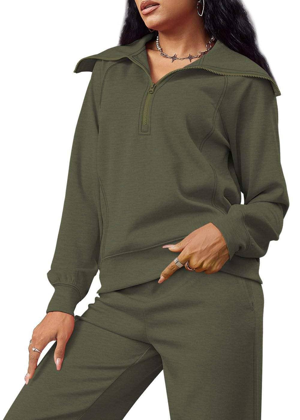 Queen Fashion - Wholesale Top & Skirt Set - Women's - long sleeved sweater wide leg pants two piece set14