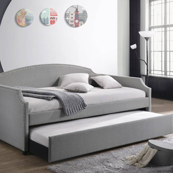 Yamna Linen Upholstered Daybed with Trundle for wholesale by Home Design