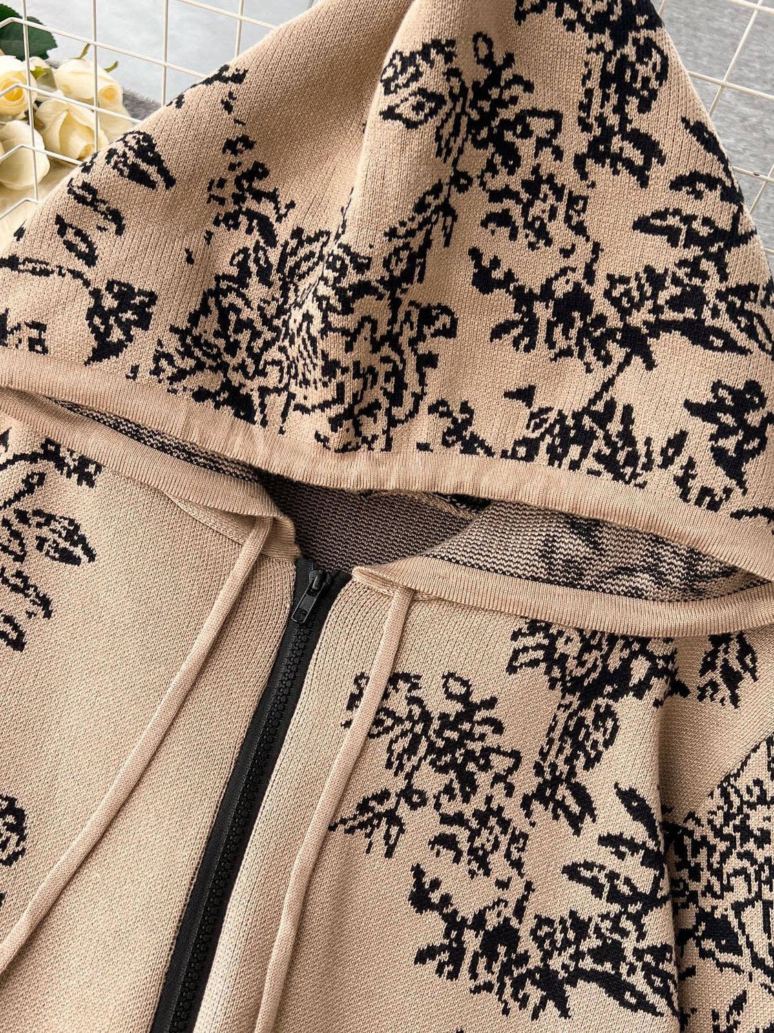 safistyle - Wholesale Lounge Set - Women's - Floral Drawstring Hoodie & Wide-Leg Pants Set4