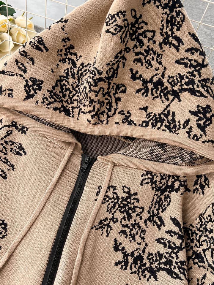 safistyle - Wholesale Lounge Set - Women's - Floral Drawstring Hoodie & Wide-Leg Pants Set4