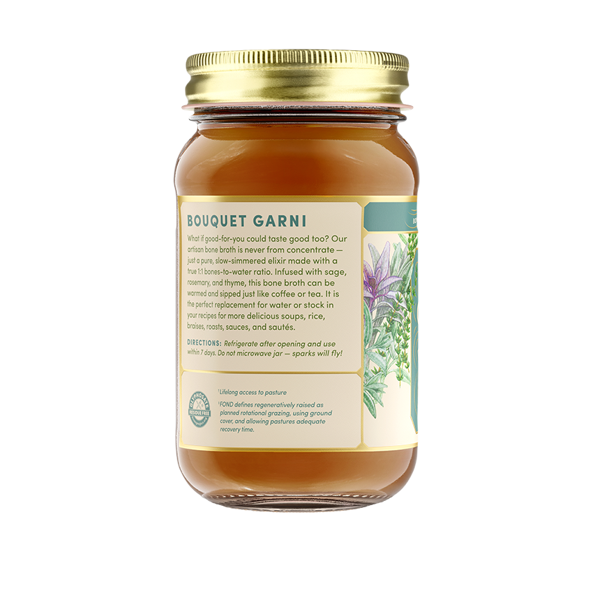 Fond Regenerative - Wholesale Broth - Bouquet Garni Pasture-Raised Chicken Bone Broth 14oz1