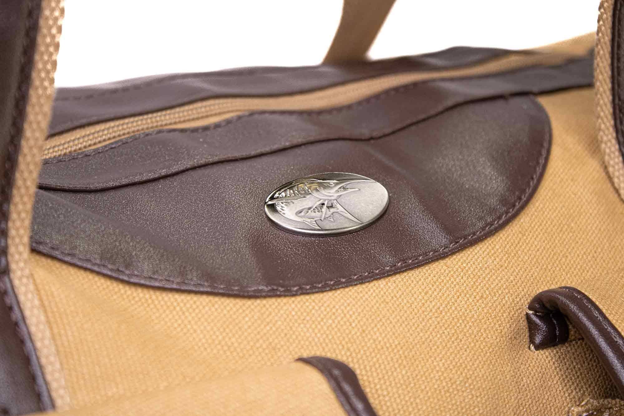 Brown Tan Marlin Canvas Weekender Bag for wholesale on Faire1