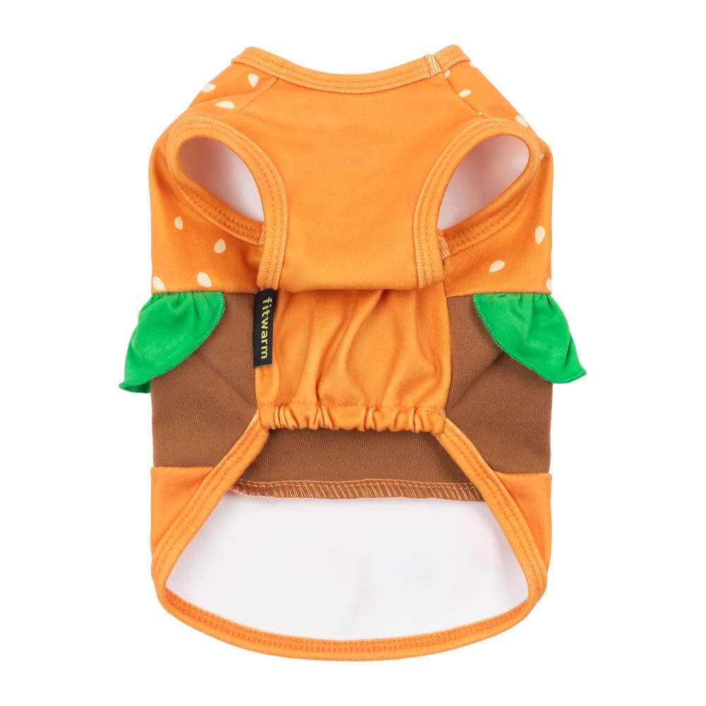 Orange Hamburger Dog Costume for wholesale on Faire2