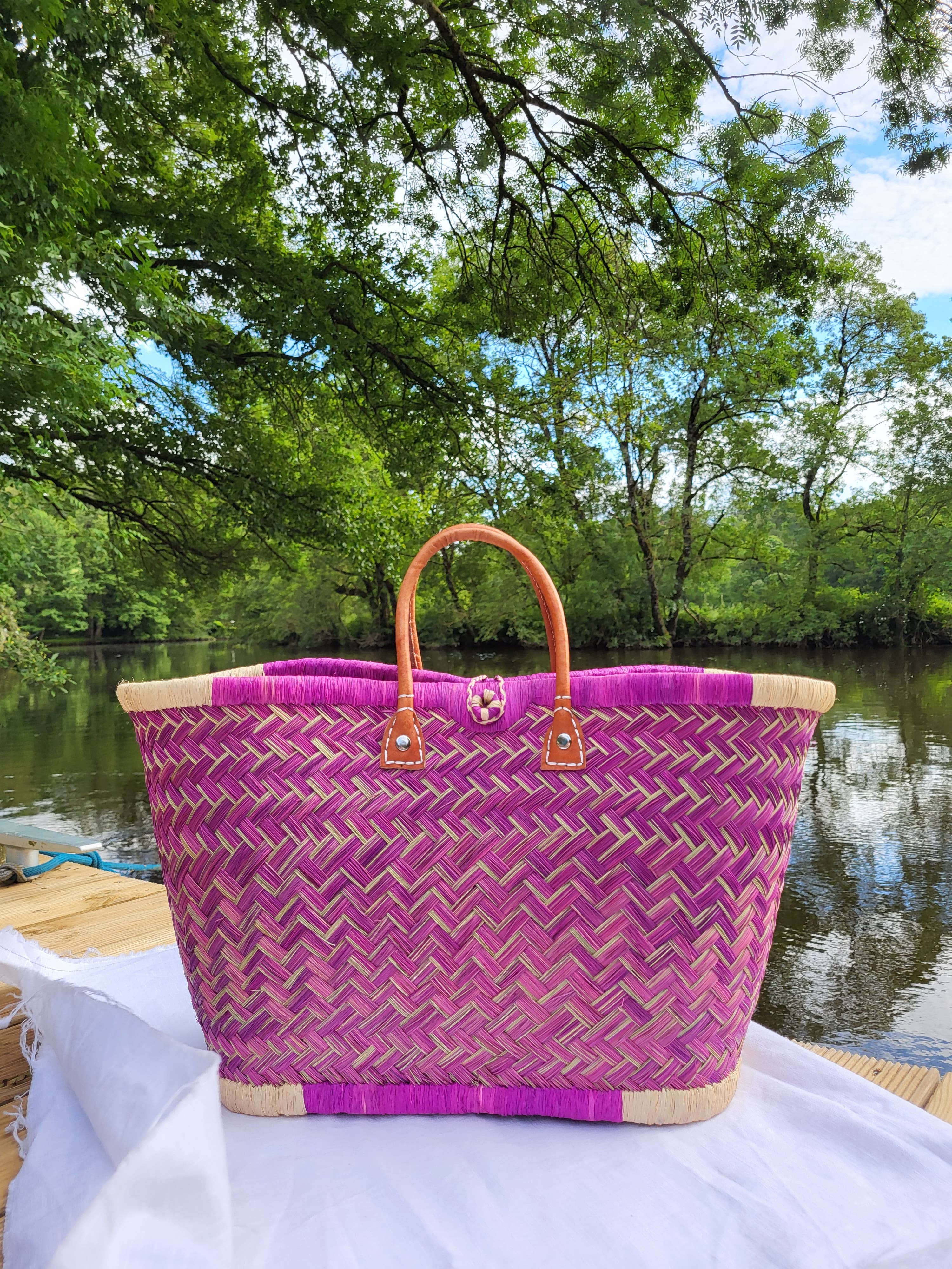 Nature et Fibre - Vente Sac de plage - Paniers artisanaux colorés en fibres naturelles4