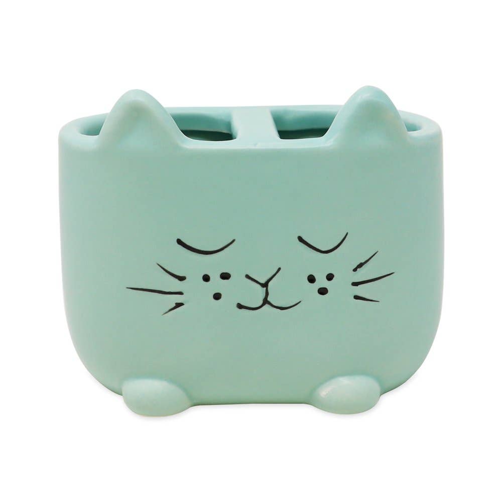 Isaac Jacobs International – wholesale Tandborsthållare – Isaac Jacobs keramikhållare och organizer för sminkborstar i form av katt18