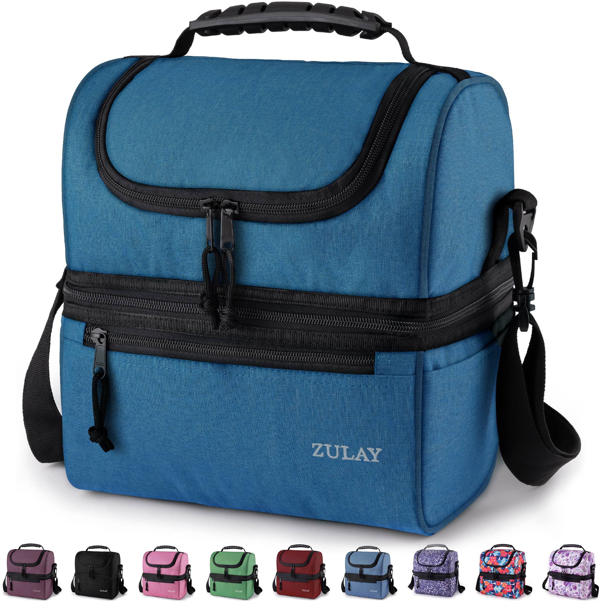 Zulay Kitchen - Wholesale Lunch Bag/Box - 2-Compartment Insulated Lunch Bag – Cooler for Men & Women23