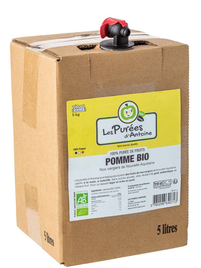Bio-Apfelpüree - 5 kg für den Großhandel von Les Nominatifs
