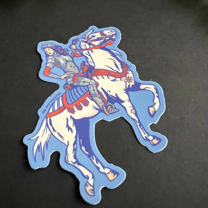 Fox and Brambles - Wholesale Sticker - Retro Medieval Lady Knight Sticker2