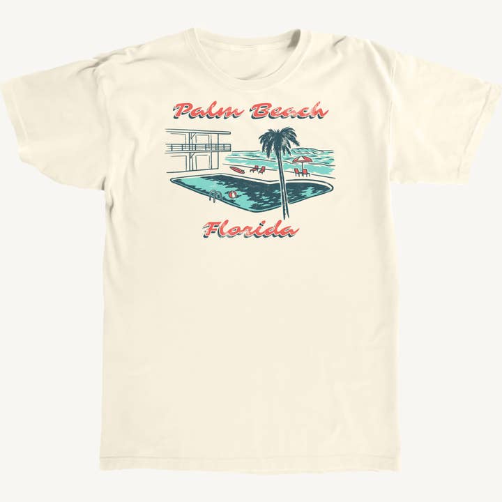 Palm Beach Vintage Premium Tee for wholesale by Salt Water Colours